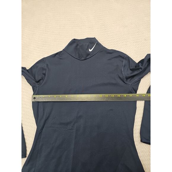 Nike Shirt Womens Large Navy Dri Fit Turtleneck Base Layer - Picture 3 of 8